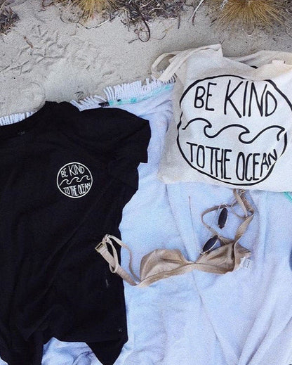 "Be Kind To The Ocean" Organic Black T-Shirt